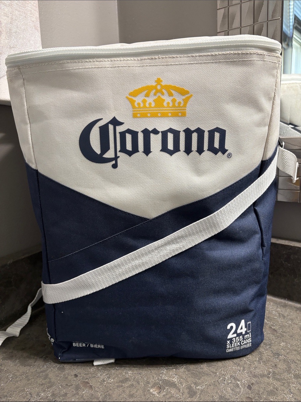 Corona Navy, White and Yellow Insulated Cooler Back Pack